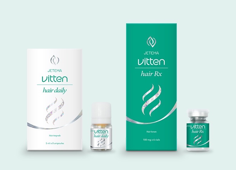 Pakiranja Vitten Hair Daily i Vitten Hair Rx s ampulom i bočicom
